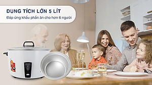 Nồi Cơm Điện Nắp Rời Sharp KSH-D55V (5L) - Trắng - Hàng chính hãng