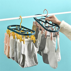 Móc Phơi Tất Vớ Tã Lót 12 Kẹp Gấp Gọn Phơi Quần Áo Cho Cả Gia Đình - PaKaSa
