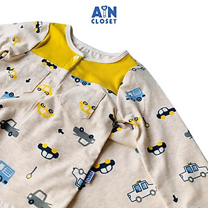 Bộ quần áo dài bé trai họa tiết Ôtô kem thun cotton - AICDBGE8DEXY - AIN Closet