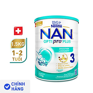 Sữa bột Nestlé NAN OPTIPRO PLUS 3 1500g/lon với 5HMO (1-2 tuổi)