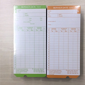 2 XẤP THẺ GIẤY CHẤM CÔNG- BÌA CỨNG- HÀNG NHẬP KHẨU