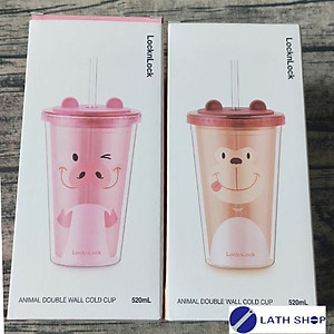 Ly nhựa 2 lớp LocknLock Animal 520ml