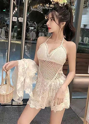 Set bikini len 2 - 3 chi tiết. Áo len móc kín bụng, che khuyết điểm. Đồ bơi len ren đi biển mẫu mới, hàng cao cấp, chất đẹp | KT100