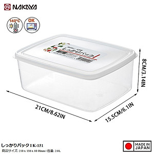 Combo 04 hộp bảo quản thực phẩm tủ lạnh, tủ đông 2000ml hàng nội địa Nhật Bản K151#