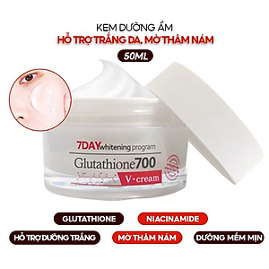 Kem Dưỡng Trắng Da Cấp Ẩm Đa Tầng Angel's Liquid 7 Day Whitening Program Glutathione 700 V-Cream 50ml