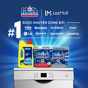 Combo 03 túi Viên Rửa Chén Bát Hương Chanh Finish Powerball All In 1 Max Lemon Sparkle 30 viên