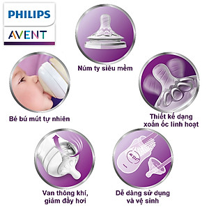 Bình sữa mô phỏng tự nhiên hiệu Philips Avent (125 ml - đơn) cho trẻ từ 0 tháng tuổi 690.13