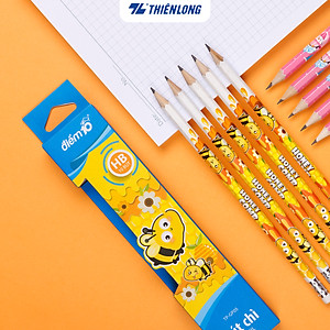 Hộp 10 Bút chì gỗ Thiên Long Điểm 10 TP-GP05 - Độ cứng HB - Viết êm, ngòi mềm hạn chế gãy