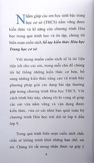 Sổ Tay Kiến Thức Hóa Học Trung Học Cơ Sở