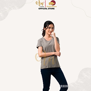 Áo Thun Nữ Cổ Tròn Màu OLIVE 100% Cotton Cao Cấp, Công Nghệ Khử Mùi Ag+, Thoáng Mát Suốt Cả Ngày - Gold Rhino