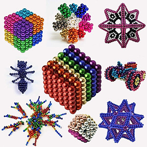 Bộ Xếp Hình Nam Châm Siêu Phẩm BuckyBalls Rainbow 8 màu 216 viên đường kính 5mm [ FULLBOX Video Sản Phẩm ]