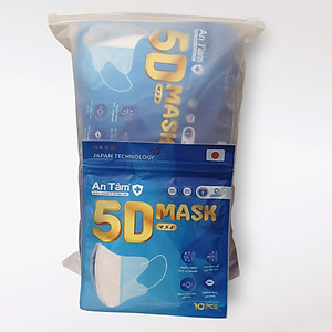 [100 Cái 5D] Thùng/Combo Khẩu Trang Y Tế Kháng Khuẩn 5D An Tâm -100 Cái/10 Túi.