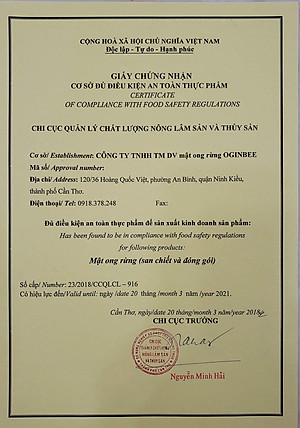 Mật Ong Rừng U Minh 500ml - OGINBEE, Thiên nhiên nguyên chất 100%