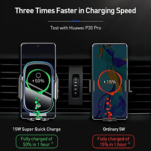 Giá đỡ điện thoại kiêm sạc không dây gắp taplo, cửa gió điều hòa ô tô Baseus WXHW03 - Hàng chính hãng