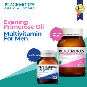 Combo Tinh Dầu Hoa Anh Thảo Hỗ Trợ Cân Bằng Nội Tiết Tố Blackmores Evening Primrose Oil Lọ 190 Viên và Vitamin Tổng Hợp Hỗ Trợ Sức Khỏe Nam Giới Blackmores Multivitamin For Men Lọ 50 Viên
