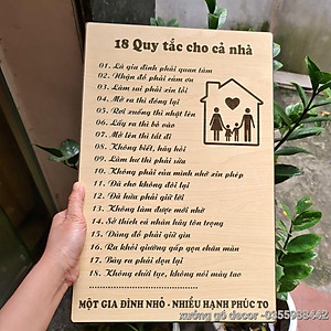 Bảng Gỗ Quy Tắc Gia Đình, Tranh Treo Tường Gia đình, Những Quy Tắc Để Con Có Cuộc Sống Hạnh Phúc