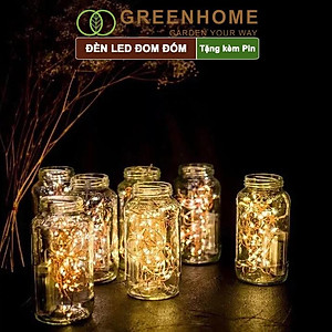 Dây Đèn Led Trang Trí Greenhome, Fairy Lights, Đom Đóm 1 Mét, 3 Chế Độ Sáng, Tặng Kèm Pin, Chịu Nước, Decor, Chụp Hình