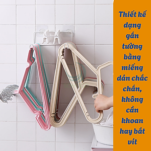Giá treo móc áo dán tường tiện lợi- Kệ treo móc quần áo dán tường đa năng- Giá treo đồ gọn gàng không cần khoan- Kệ gắn tường treo móc áo và kẹp đồ- Giá đựng móc treo dán tường tiết kiệm không gian