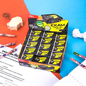 Gôm Tẩy Chì 2B / 4B Deli Màu Đen Tẩy Sạch Ít Vụn Tẩy Nhỏ Gọn - Phù Hợp Học Sinh, Sinh Viên, Văn Phòng Vẽ Thi Trắc Nghiệm