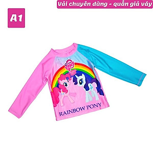 Đồ bơi bé gái tay dài hình Elsa - Pony từ 10-39kg -quần giả váy tạo kín đáo- Kiến Lửa