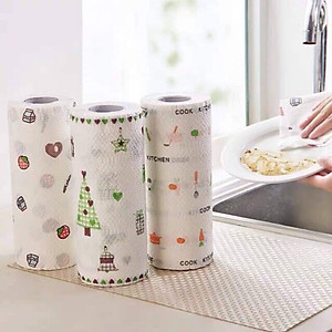 Cuộn giấy lau nhà bếp đa năng vải không dệt có thể tái sử dụng nhiều lần