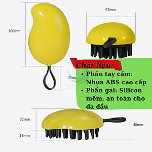Lược Massage Da Đầu Đa Năng- Bàn Chải Gội Đầu Silicon Thông Minh- Lược Gội Đầu & Mát-xa Cầm Tay- Lược Mát-Xa Da Đầu Mini- Bàn Chải Chăm Sóc Tóc Chống Rụng- Lược Silicon Tạo Bọt & Làm Sạch Da Đầu