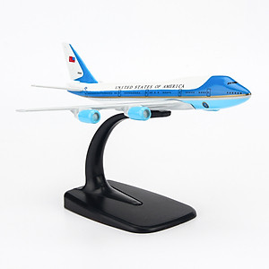 Mô Hình Máy Bay Trưng Bày Boeing 747 Air Force One Everfly (Trắng Xanh Nhạt)
