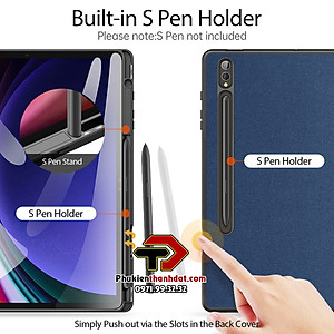 Bao da dành cho Samsung Galaxy Tab S10+ Plus, S10 Ultra, S9, S9 FE, Tab S9+ Plus, Tab S9 Ultra chính hãng Dux Ducis Domo có ngăn đựng bút, chống sốc - Hàng chính hãng 