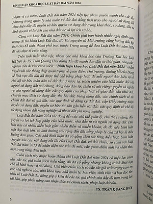 Bình luận khoa học Luật Đất đai năm 2024