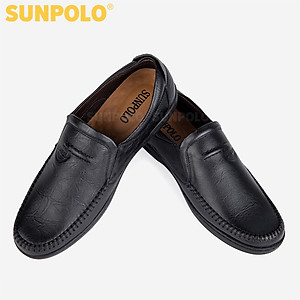 Giày Lười Nam Da Bò SUNPOLO SU4016 (Đen, Nâu)