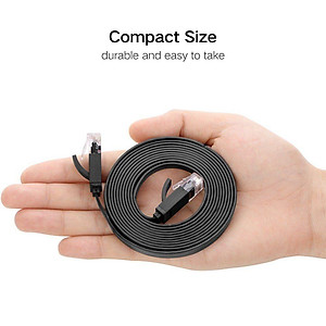 Ugreen UG50182NW102TK 30M cáp mạng dẹt Cat6 26AWG CCA Gigabit UTP LAN màu đen - HÀNG CHÍNH HÃNG