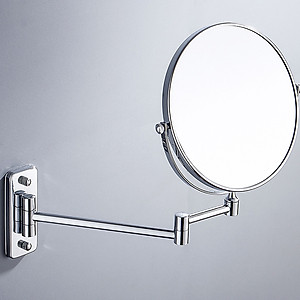 Gương trang điểm phóng đại 3 lần, xoay 360 độ, 2 mặt siêu nét, treo tường phòng tắm, phòng ngủ, Khách sạn, resort, Inox SUS 304, Size 15cm, 18cm, 20cm, Minh House