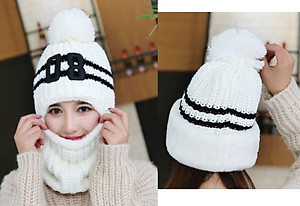 Mũ len, nón len 2 phong cách tua rua số 08 A011