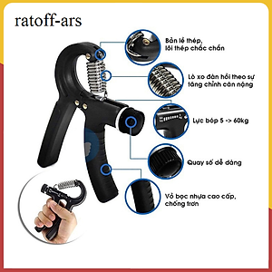 Dụng cụ tập cơ tay điều chỉnh lực từ 5-60kg tặng kèm bóp tay thể thao (Màu ngẫu nhiên)