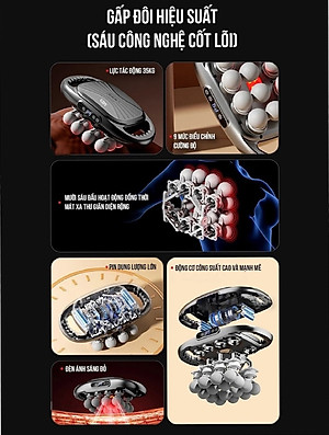 [Tặng củ sạc + cáp sạc] Máy Massage Toàn Thân Cầm Tay 16 Đầu, Máy Mát Xa Đấm Lưng 16 Đầu GDV - Hàng Chính Hãng