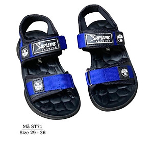 Xăng đan bé trai dép quai hậu trẻ em nam tiểu trung học quai ngang siêu nhẹ màu xanh dáng thể thao phù hợp cho bé 5 6 7 8 9 10 11 12 tuổi đi học đi biển ST71