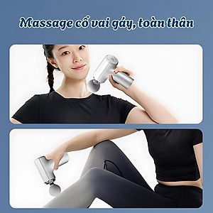 [LOẠI 1 PIN KHỎE]Máy Massage Cầm Tay Mini Súng mát-xa Cầm Tay Đấm Lưng Trị Liệu Cổ Vai Gáy 4 Đầu 6 Chế Độ FUJIMAX