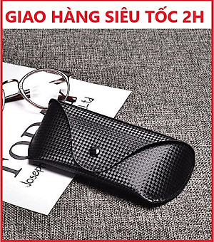 Hộp đựng kính bằng da Pu tặng móc dán PKS