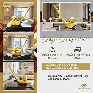 Gậy golf và giá cắm bút mạ vàng 24K: Quà tặng độc đáo cho sếp, đối tác yêu thích thể thao golf, quà tặng giải thi đấu golf