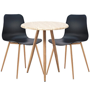 Bàn cafe - fastfood màu tự nhiên TE1512-06 bàn tiếp khách gỗ MDF Melamin chân thép sơn giả gỗ thiết kế 3 chân rất chắc chắn