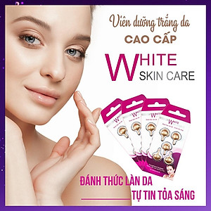 Serum Trắng Da White Skin Care Tinh Chất Dưỡng Ẩm Chống Lão Hoá Da Mặt Mờ Nám - 1 Vỉ 5 Viên