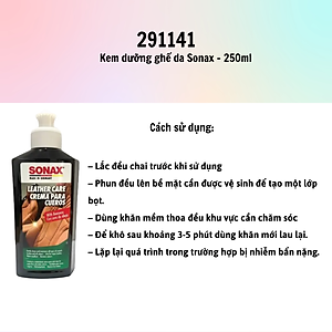 Kem dưỡng ghế da Sonax Leather Care 291141 mẫu 2020 250ml