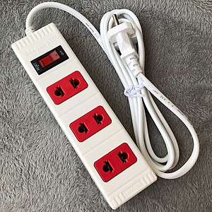 Ổ cắm Điện Quang ECO ĐQ ESK 2WR 32 ECO (3 lỗ 2 chấu, dây dài 2m, màu trắng đỏ)