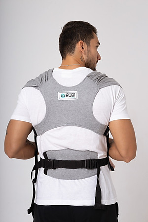 Địu vải BUBI Gen 3 - 100% Cotton - XÁM TIÊU