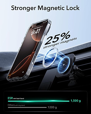 Ốp Lưng cho iPhone 16 Pro / iPhone 16 Pro Max ESR Classic Hybrid Case with Stash Stand HaloLock - Hàng Chính Hãng