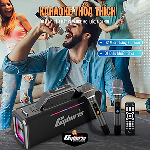 Loa Bluetooth Cyboris Battleship X12 Karaoke (Chiến hạm âm thanh), Công suất 200W, Loa siêu Bass, Chống nước IPX5, Pin cực khủng 18000mAh. Hàng Chính Hãng.