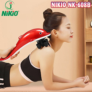 Máy massage cầm tay cá heo 6 đầu Nikio NK-608B - Màu Ngẫu Nhiên, 3 kiểu rung, 3 tốc độ
