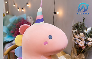 Gấu Bông Thú Nhồi Bông Khủng Long Đội Mũ Chóp Cầu Vồng 30cm Siêu Dễ Thương