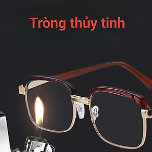 Kính lão da beo tròng thuỷ tinh from vuông to phù hợp cô chú khuôn mặt vừa và to