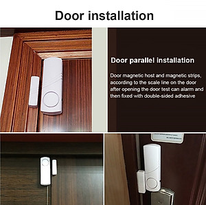 Chuông báo động chống trộm gắn cửa không dây cảm ứng từ, kêu to có công tắc, Chất lượng cao, bền bỉ - Hàng chính hãng